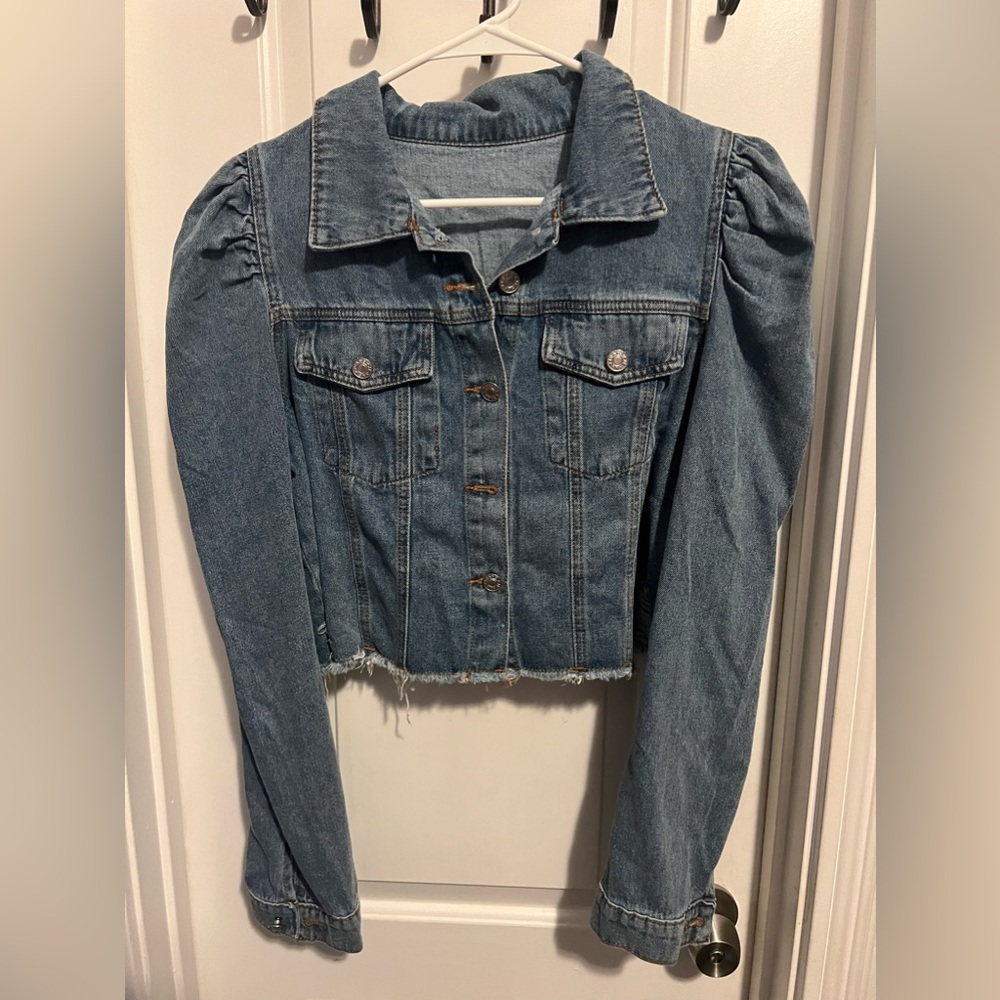 Puff Sleeve Jean Jacket
